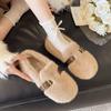 Mao Mao Shoes Women's Autumn and Winter Outer Wear 2025 One-pedal Doudou Shoes Flat-soled Korean Version Velvet Thermal Cotton Ladyshoes
