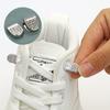No-Tie Metal Shoelace Clips - Easy One-Click Secure Fit, Perfect for Lazy Sneakers, Silvery Grey