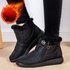 Women's Plus Size Long Plush Snow Boots Winter 2024 Waterproof Non-Slip Thick Warm Fur Ankle Boots Woman Soft Sole Mother Shoes