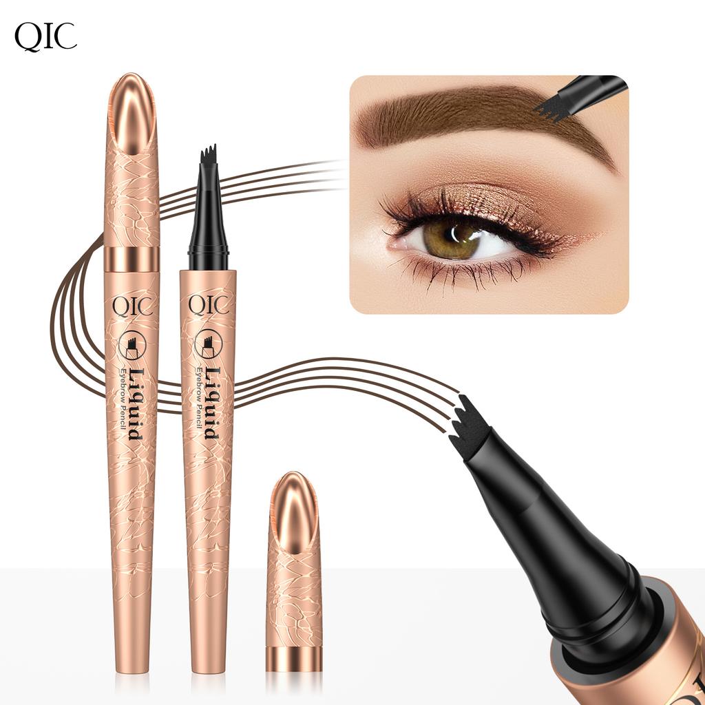 Miniature Fork Head Four-headed Eyebrow Pencil Liquid Natural Waterproof and Sweat-proof Not Smudged Brown Eyebrow Pencil