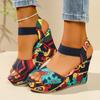 Luxury Design High Heeled Sandals Women's Fascination Summer Sandals Women's Wedge Slippers Cheap Platform Yellow Shoes