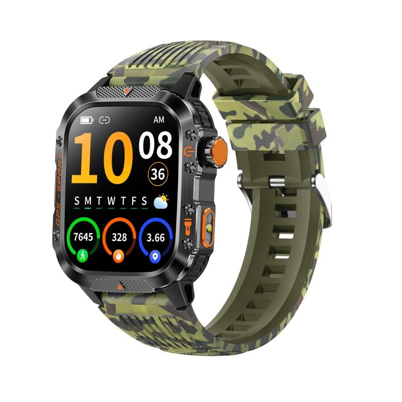 Rainbuvvy HT36 Bluetooth Smart Bracelet 2.01inches IPS BT5.3 Bluetooth Call IP68 Waterproof 540mAh Android GPS Smartwatch Multi-language