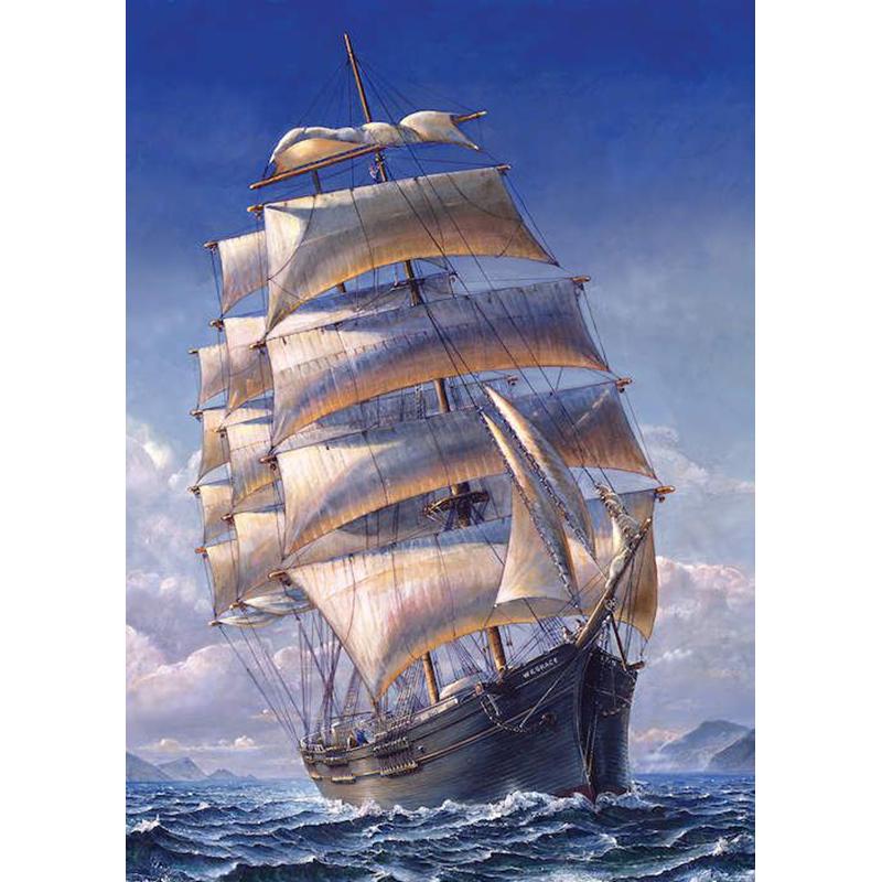 DIY 5D Diamond Painting Sailboat Diamond Embroidery Ship Cross Stitch Full Round Round Drill Mosaic Manual Art Gift Home Decor