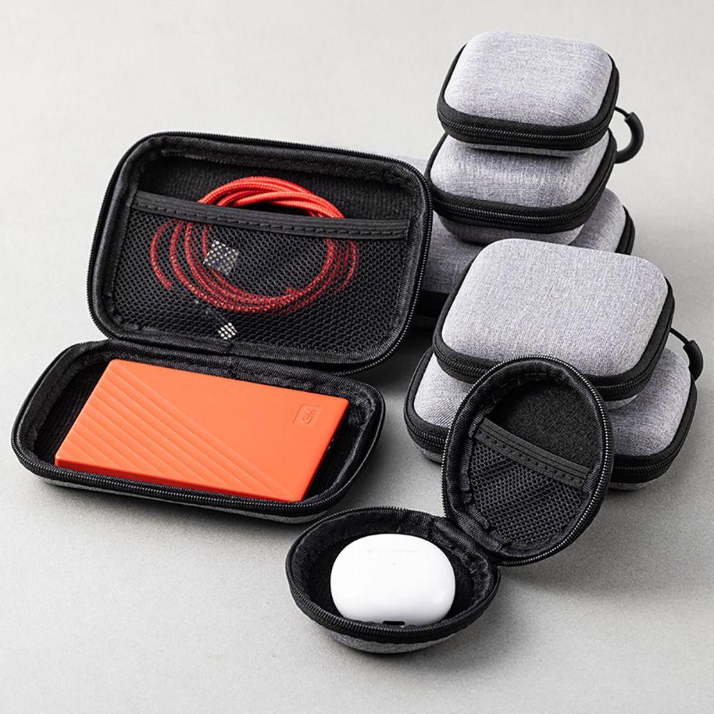 1Pcs Earphone/Phone/Charging Cable EVA Storage Bag Mini Pouch Carrying Bag Zipper Earphone Case