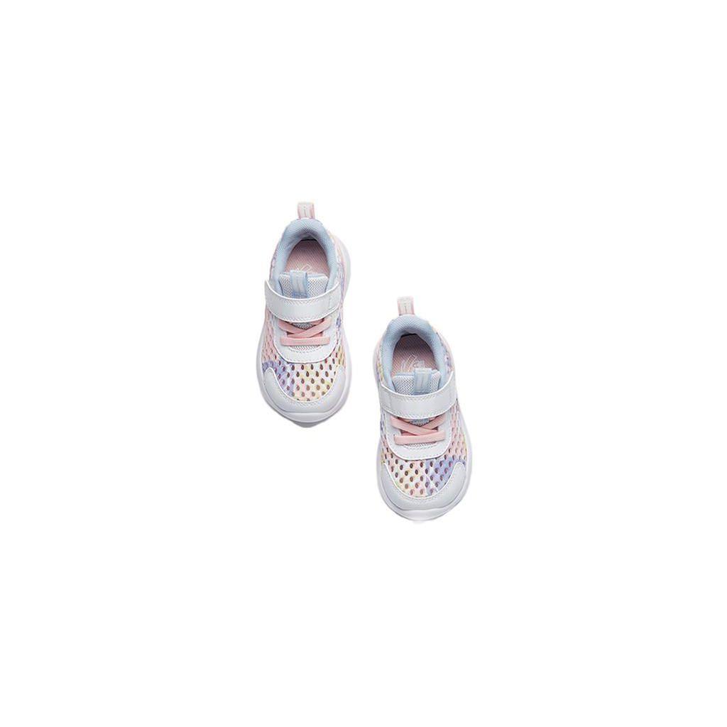 Anta Kids Non-Slip Shock Absorbing Wear-Resistant Low-Top Walking Shoes Baby Shoes White Blue Pink 322220010A-1