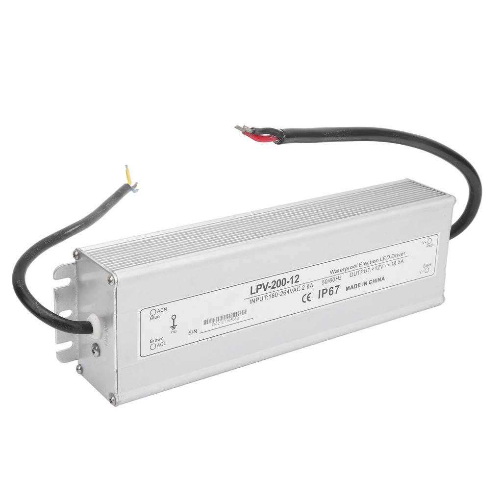 BERM Waterproof Power Supply for LED Light Industry Driver Equipment DC12V 200W LPV‑200‑12