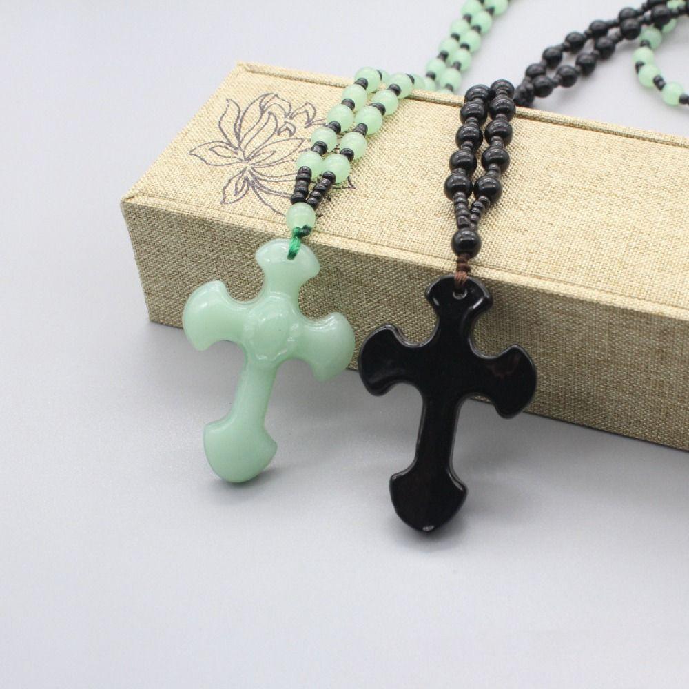 Classic Religious Style Cross Amulet Jewelry Pendant Beaded Necklace New Fashion Pendant  Christian