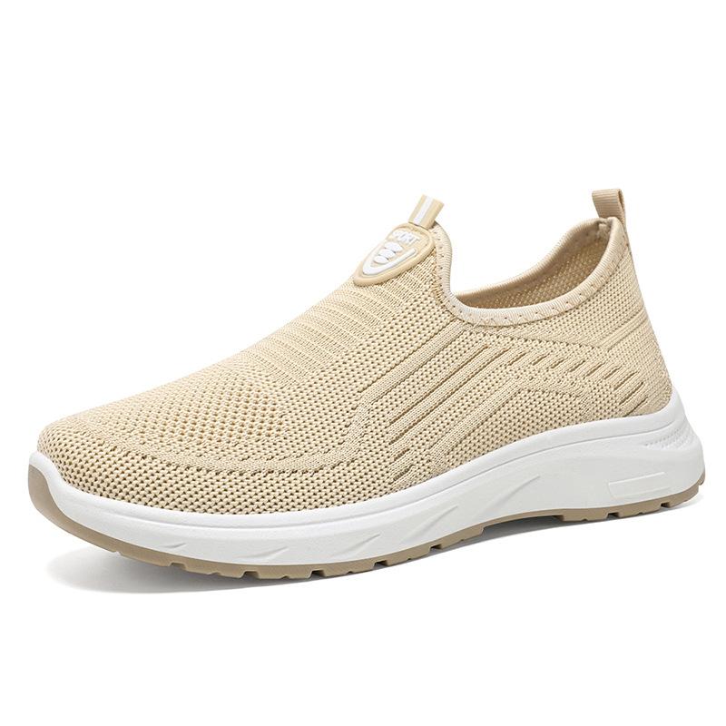 Shoes Women's Casual Shoes Autumn Large Size Women's Shoes Flying Woven Breathable Casual Shoes Soft Sole Shallow Mouth Single Shoes