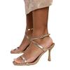 Womens/Ladies Florida Barely There Faux Leather Crossover Strap High Heels