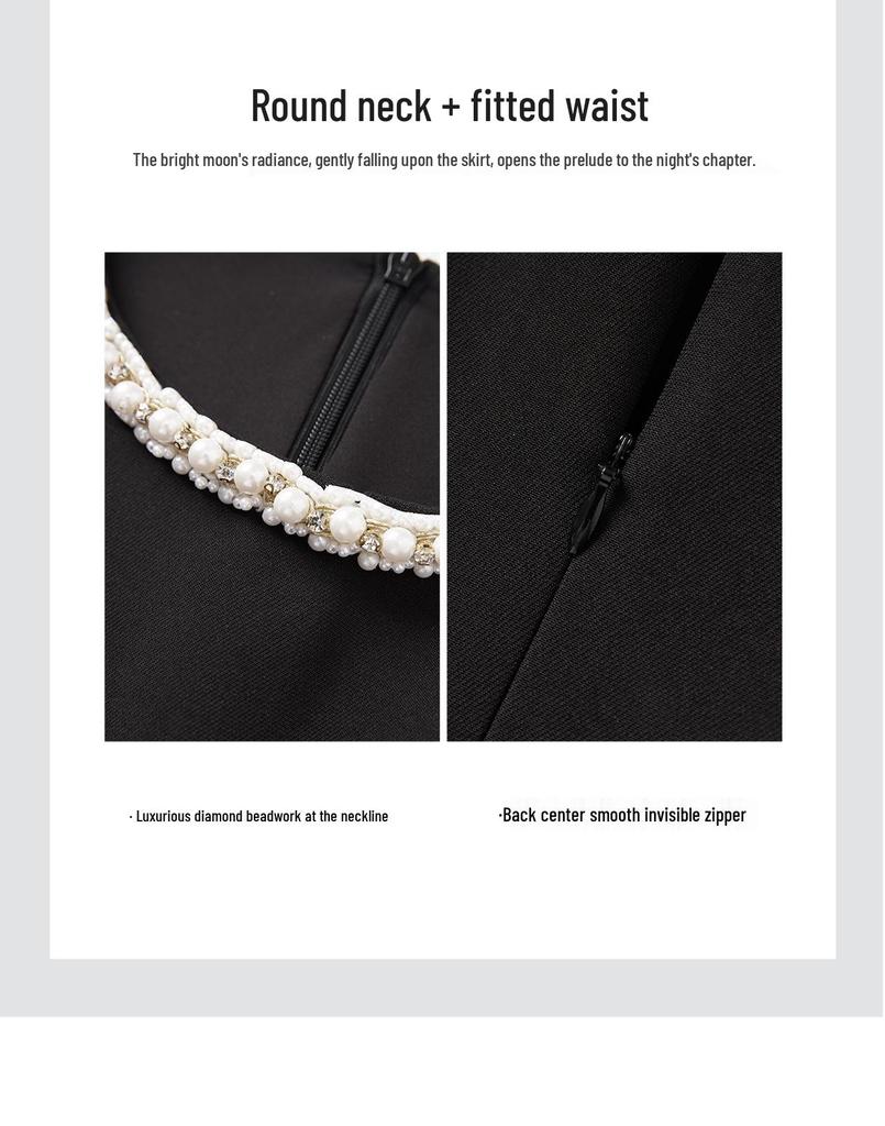 Early Autumn Light Luxury Hepburn-Style Sleeveless Waist-Hugging Dress for Women