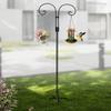 Double Shepherds Hook Bird Feeder Pole Garden Metal Hanger for