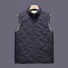 Men's Ultrasonic Fleece-Lined Cotton Vest Casual Fashionable Warm Dad's Style Motorcycle Rider Vest Cotton Backed