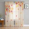 Autumn Maple Leaf Tulle Curtains For Living Room Sheer Curtain For Bedroom Window Blinds Voile Curtains