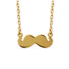 [K3689] - Gold Plated 'Moustache' Necklace - 15x5 Mm