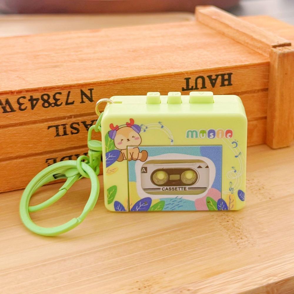 Recordable Recording Music Box Pendant with Music Retro Tape Recorder Keychain Small Gift