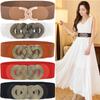 Wide Elastic Waist Belt Ladies Retro Fashion Cinch Stretchy Stylish PU Leather Dress Waistband for Women