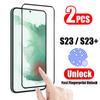 2pcs Fingerprint Unlock Tempered Glass Film For Samsung Galaxy S25 S25+ S25 S24 Ultra S21 S23 / S23+ 5G FE S22+ 5G Plus Full Cover Screen Protector