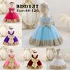 12M-6 Years Kids Girl Toddler Baby Sleeveless Stars Sequins Bow Knot Skirt Princess Dresses Summer Spring Autumn Children Tutu Christmas Ball Gown