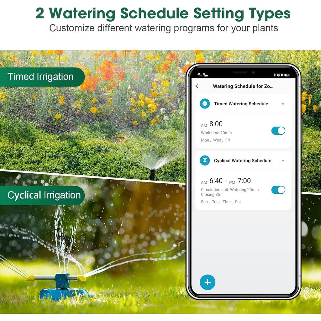 Garden Irrigation Watering System, Automatic Water Timer, Remote Sprinkler Programmer