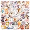 50 Light Color Watercolor Cat Stickers New Cartoon Ink Cat Cute Cute Pet Stickers Laptop Stickers