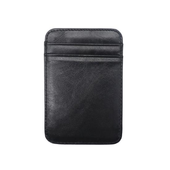 Card Holder Slim Small Wallet Faux Leather Solid Color Driver's License Credit Card Case Business Use