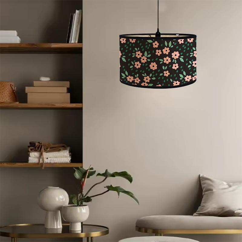 1PC Bohemian Table Lamp Shade Handmade Floral Print Lampshade Ethnic Style Ceiling Light Fixture 30x30x20cm