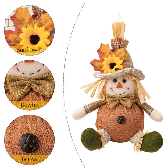 Fall Gnome Doll Decor Plush Maple Leaf Sunflower Doll Toy Handmade Farmhouse Autumn Pendant for Thanksgiving Harvest Holiday Party