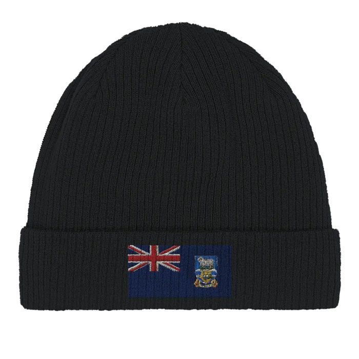 Шапка с флагом Фолклендских островов черного цвета