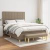3137161 vidaXL Divan Bed with Mattress Taupe 140x200 Cm Fabric