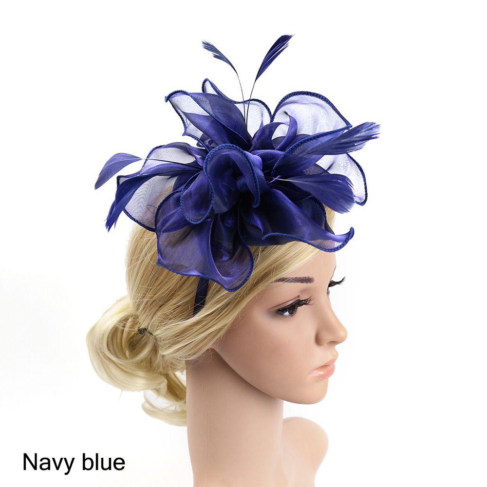 Hat Royal Ascot Race Wedding Fascinator Hats Headwear Cocktail Tea Party Feather Flower Headband
