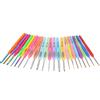 22Pcs Set Crochet Hooks Set Color Plastic Handle Aluminum Hook for Yarn Knitting Crafts Needles