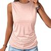 Women's Knitted Plus Size Sleeveless Round Neck Tank Top - Slim Fit with Side Pleats