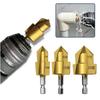 Step Drill Bit Set for Expansion Repair Hole Drill Bit Water Pipe with 1/4Inch Hex Shank 20/25/32mm Hole Opening