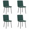 VidaXL Dining Chairs Set of 4 Dark Green Velvet 3315288