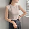 Women's Short-sleeved Summer Style New Style Sleeveless T-shirt That Covers Breasts and Prevents Exposure, Paired with A High-end Bottoming Top