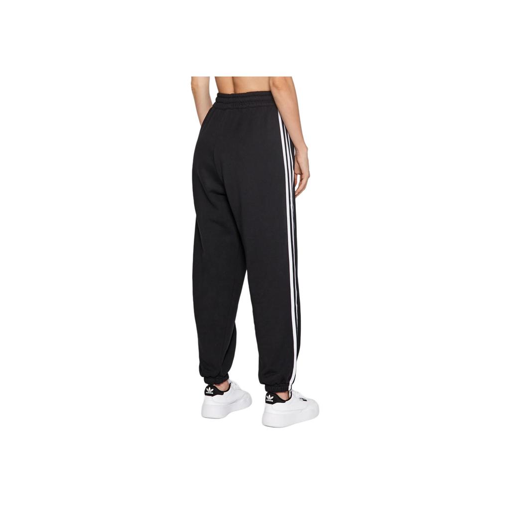 Adidas Originals Trefoil SS22 Solid Embroidered Logo Drawstring Straight Sweatpants Women Bottoms Black HM2143