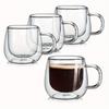 Double Wall Borosilicate Glass Mug with Handle Heat Resistant Modern Cup for Coffee Tea