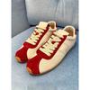 Cowhide Version~ Retro Color Matching Leather Women's Flat-bottomed Casual Sports Shoes Are Light and Versatile