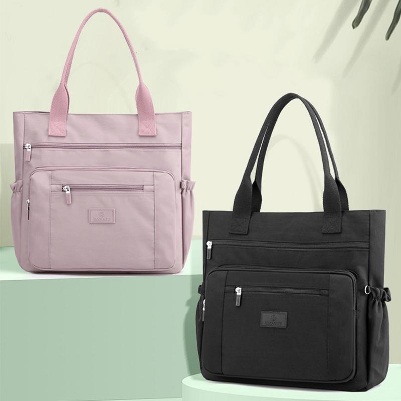 Водонепроницаемая нейлоновая сумка через плечо, женская большая вместительная сумка-тоут, модная сумка с ручкой, сумка для покупок, дорожная сумка и кошелек