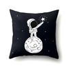 Astronaut Polyester Pillow Case Style Floral Print Peach Leather Velvet Pillow Case Creative Moon Car Waist Cushion Cover