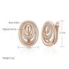 Kinel White Zircon Round Pocket Earrings For Women Rose Gold Color Vintage Earrings Fine Jewelry