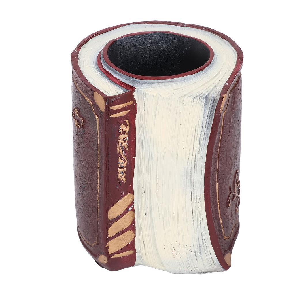 Pen Holder Pencil Desk Organizer Vintage Retro Antique Decorative Library Book Shape Home Office Supply