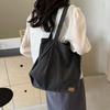 Commuter Large Capacity Denim Tote Bag Women Underarm Bag Work Shoulder Bag