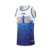 Li Ning CBA Series 24-25 Season Xinjiang Guanghui Fan Edition Letter Print Round Neck Sports Casual Basketball жилет для мужчин жилеты Dream-Blue AAYU571-1