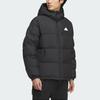 Adidas Puffy Down Series Logo Outdoor Casual Hooded Теплая стеганая куртка унисекс куртка черного цвета JM9131