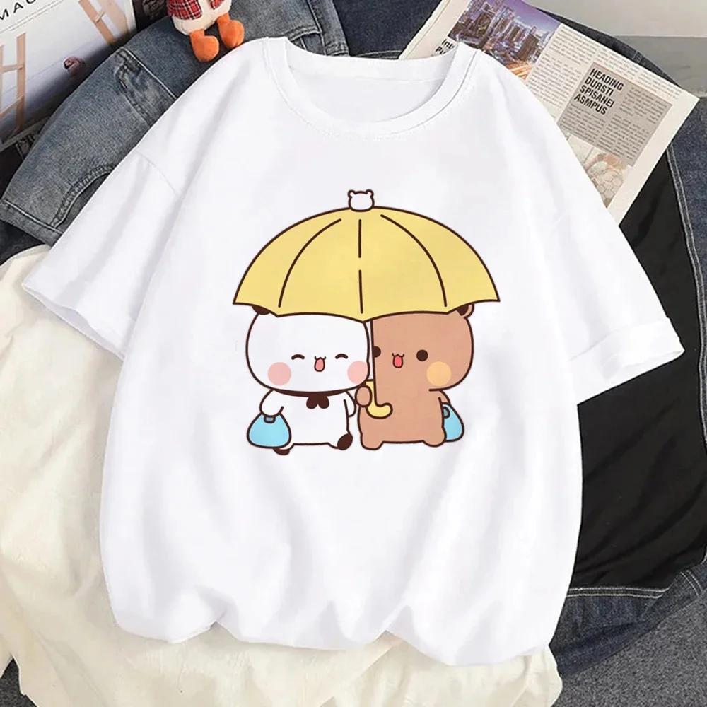 Cute Bear LOVE Unisex T Shirt Women Bubu Dudu Couple Tops Tee Summer Short Sleeve Tshirts Female Korean Casual Girl T-shirt Camisetas