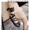 5cm Small Man Inner Height Increase Bow Shallow Mouth Ballet Shoes Women Wear Autumn Round Head Strap Single Shoes