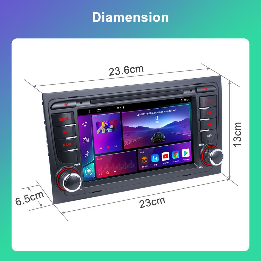 Wireless Carplay 2 Din Android 12 For A-udi A4 B6 B7 S4 RS4 Seat Exeo 2002-2008 Radio Multimedia Stereo Head Unit 4G 8-core GPS Navigation