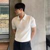 Summer Men's Knitted Short-sleeved Polo Shirt Korean Version of the Slim Solid Color Ice Silk Lapel T-shirt
