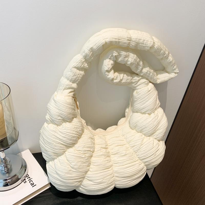 2024 Summer Pleated Cloud Bag Female Candy Color Large Capacity Shoulder Bag Women's Handbags Shopping Girls Pouch Tote Bags